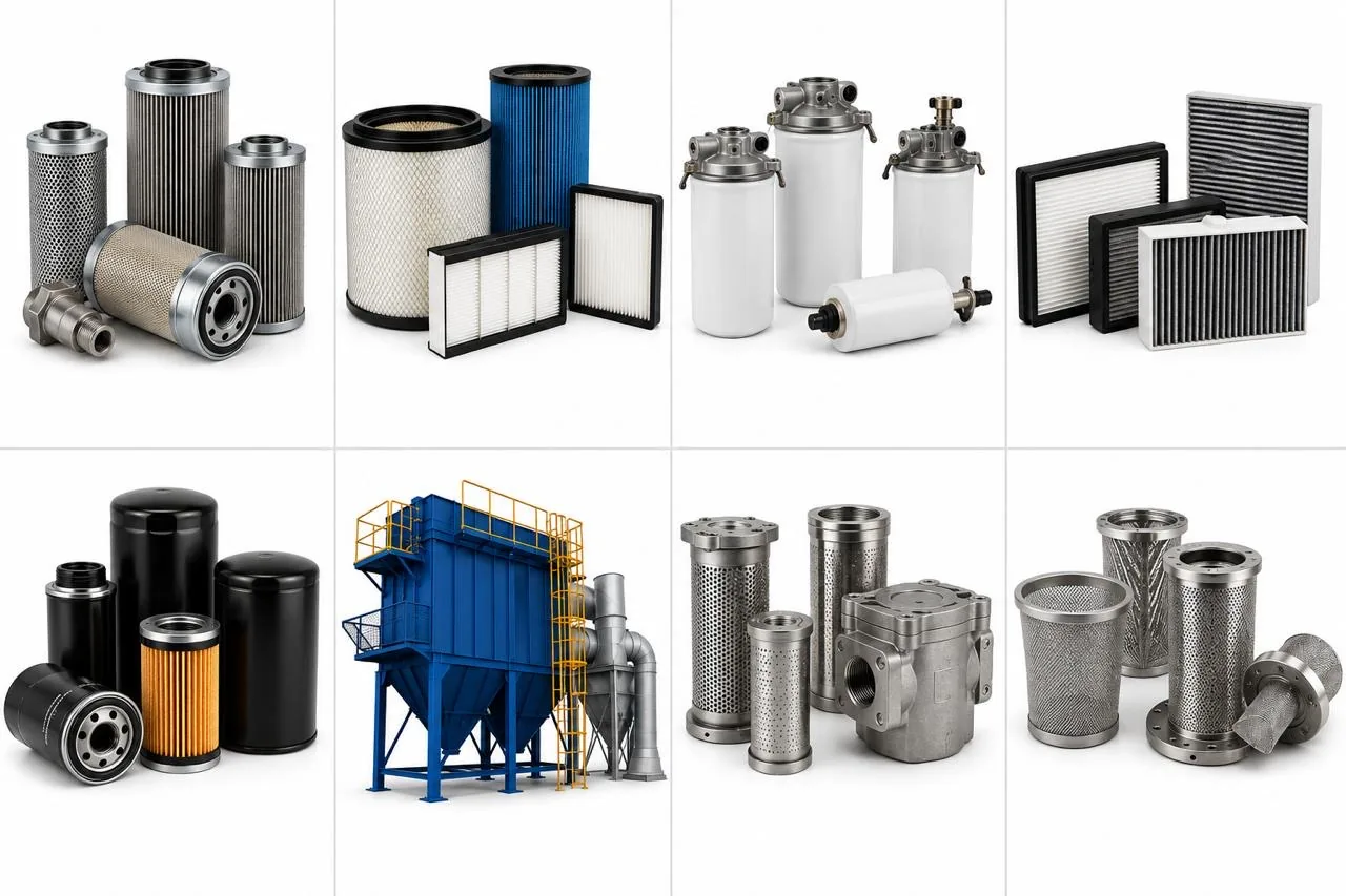 FiltraMax filtration products including hydraulic, air, fuel, cab, oil, dust collector, strainer and mesh filters